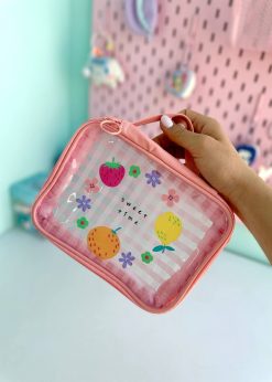 کیف لوازم آٰرایش چهارخونه میوه ای