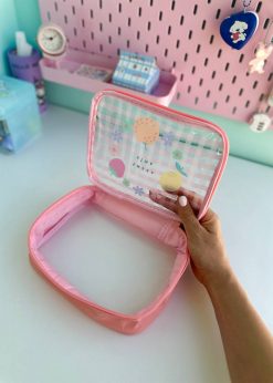 کیف لوازم آٰرایش چهارخونه میوه ای