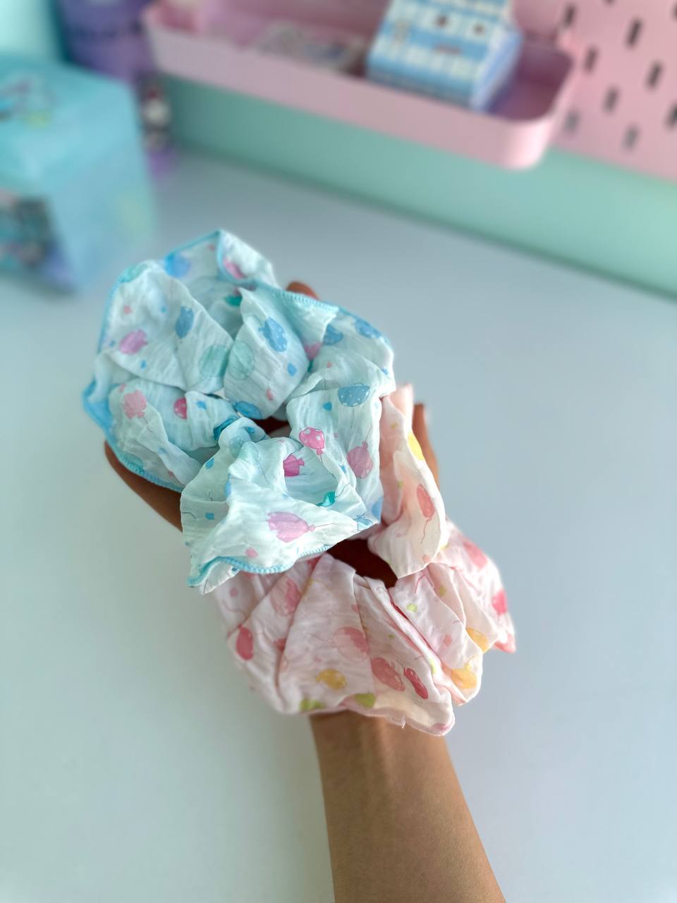 کش موی طرح بادکنک پاستلی