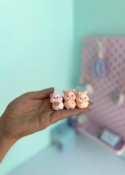 دکوری خوک تپلی نشسته صورتی