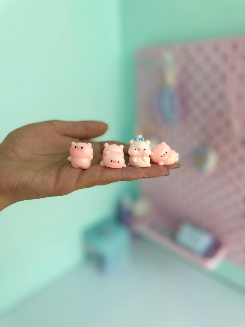 دکوری خوک گردالی براق صورتی