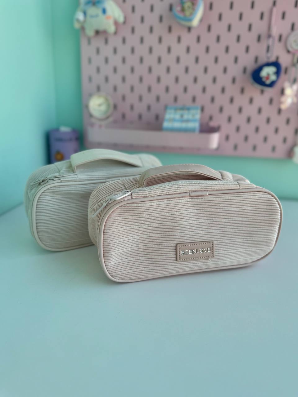 کیف لوازم آرایش مستطیلی راه راه