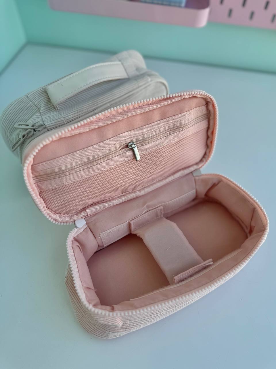 کیف لوازم آرایش مستطیلی راه راه