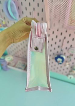 کیف لوازم آرایش صندل و شکوفه پاستلی