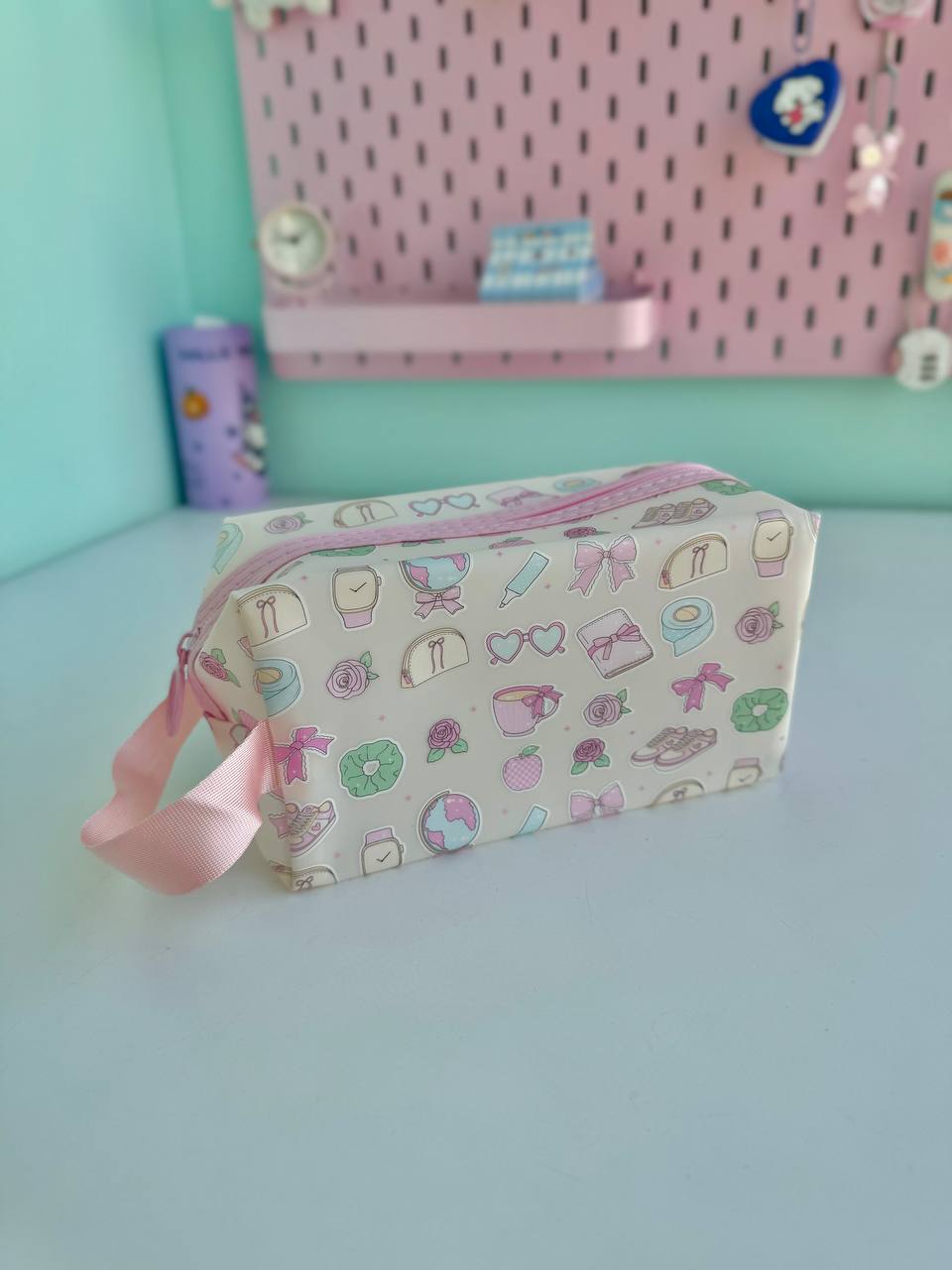 کیف لوازم آرایش اکسسوری پاستلی