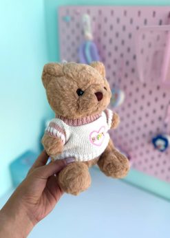 عروسک تدی نشسته پلیور قلبی کیوت