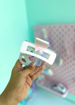 کلیپس مستطیلی چهارخونه پاپیون دار