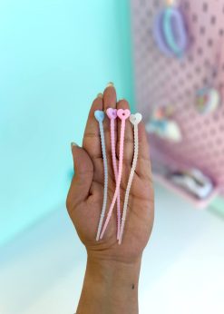 بندینک سیلیکونی قلبی کوچک پاستلی