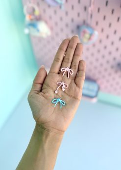 آویز پاپیون قلبی پاستلی