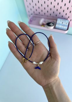 گردنبند مهره ای دم وال آبی