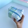 کیف لوازم آرایش پینترستی راه راه سبزآبی