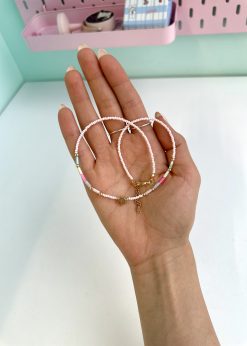 گردنبند مهره ای رنگی رنگی سفید