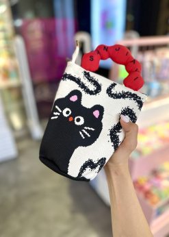 کیف دوشی پینترستی گربه مشکی سفید