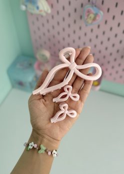 کلیپس سه عددی صورتی پاستلی