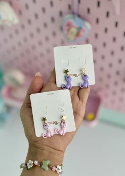 گوشواره گربه کیوت نشسته پاستلی