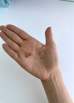 گوشواره و آویز مرواریدی طلایی