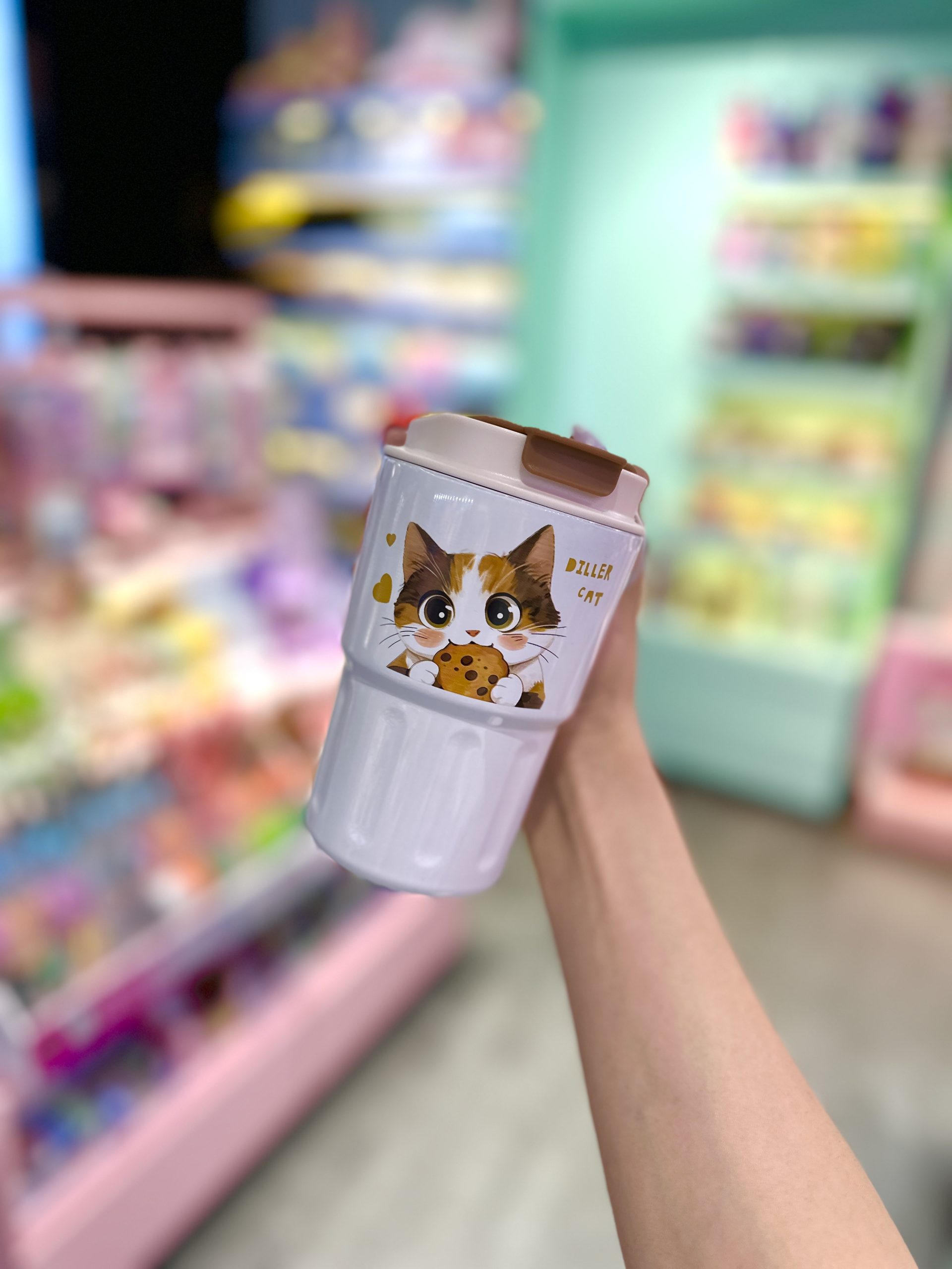 تراول ماگ گربه کیوت شکلاتی