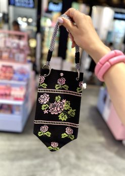 کیف دوشی پینترستی گلدار مشکی