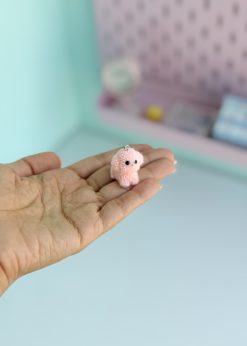 آویز پاپی مخملی صورتی