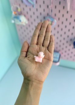 آویز پاپی مخملی صورتی