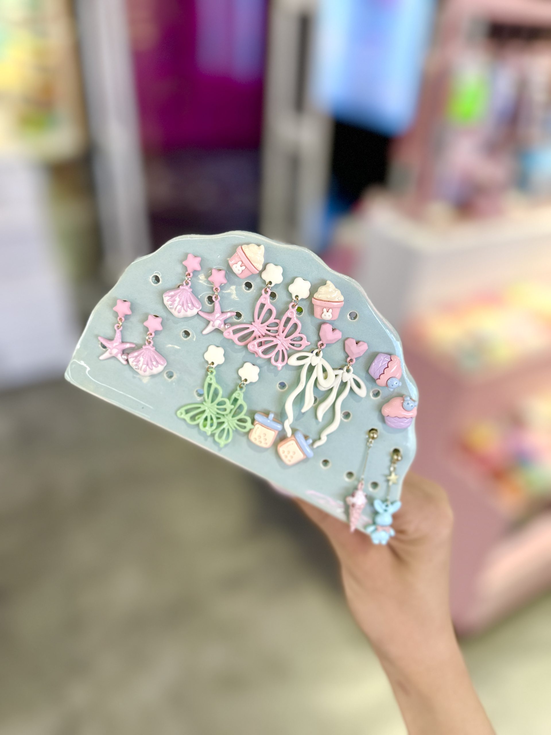 گوشواره طرحدار پاستلی
