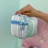 کیف پینترستی صندوقچه ای آبی راه راه پاستلی