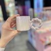 لیوان پینترستی سفالی صورتی توت فرنگی