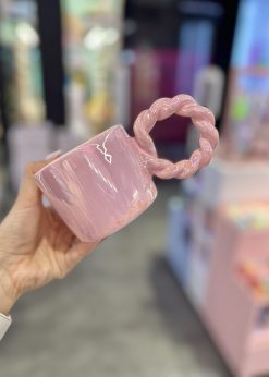 لیوان پینترستی سفالی صورتی کیوت