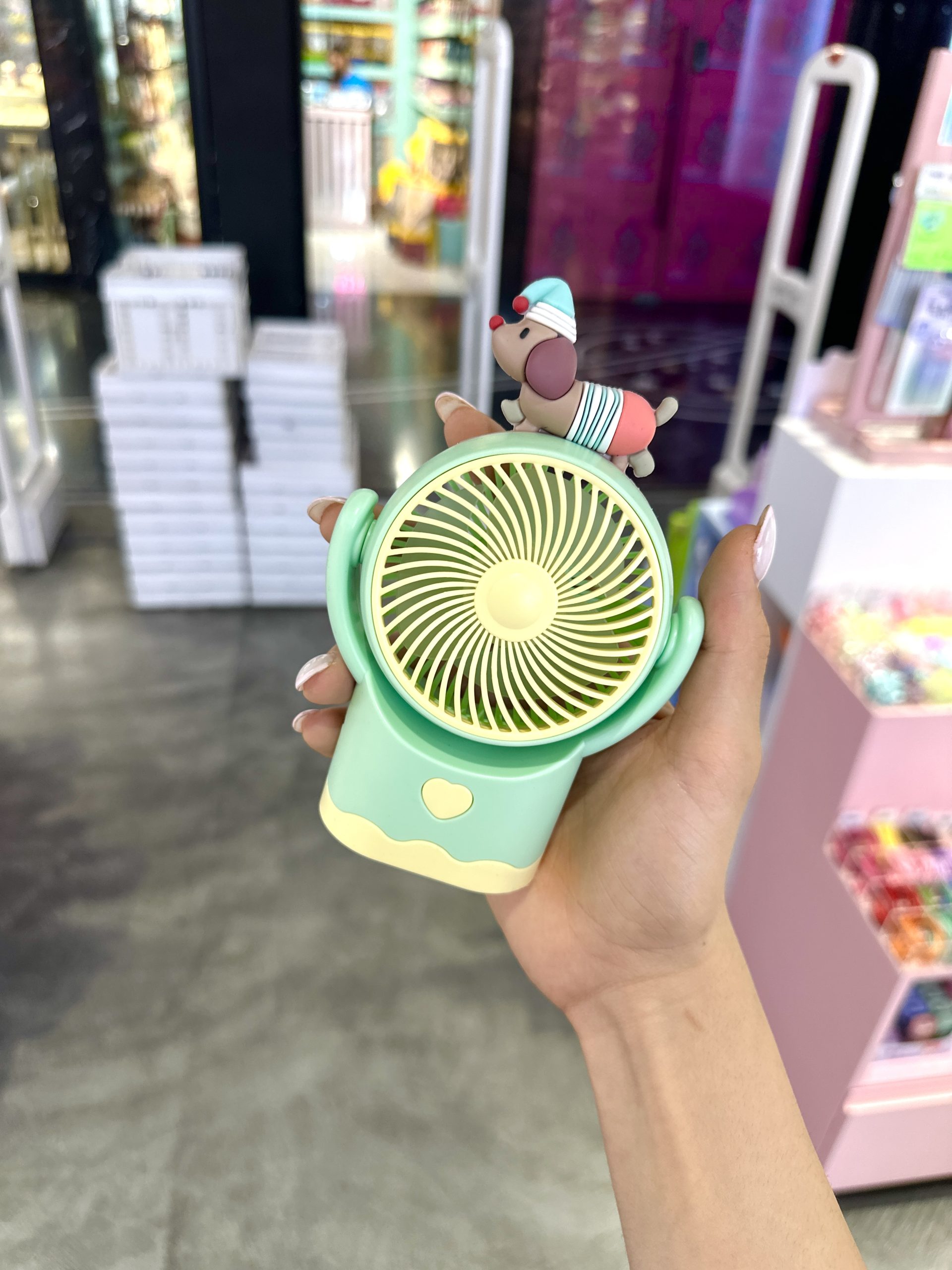 پنکه پاپه دار تدی سبز پاستلی