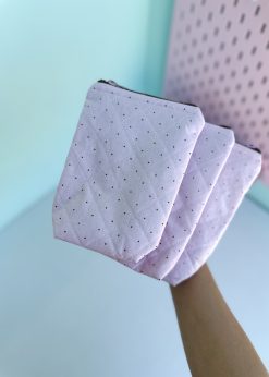 کیف پینترستی خال خالی صورتی پاستلی