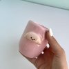 ماگ سرامیکی کروسان صورتی پاستلی
