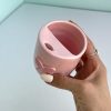ماگ سرامیکی پاپیون صورتی پاستلی