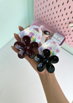 کلیپس طرح گل مشکی قهوه ای