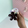 کلیپس طرح گل مشکی قهوه ای