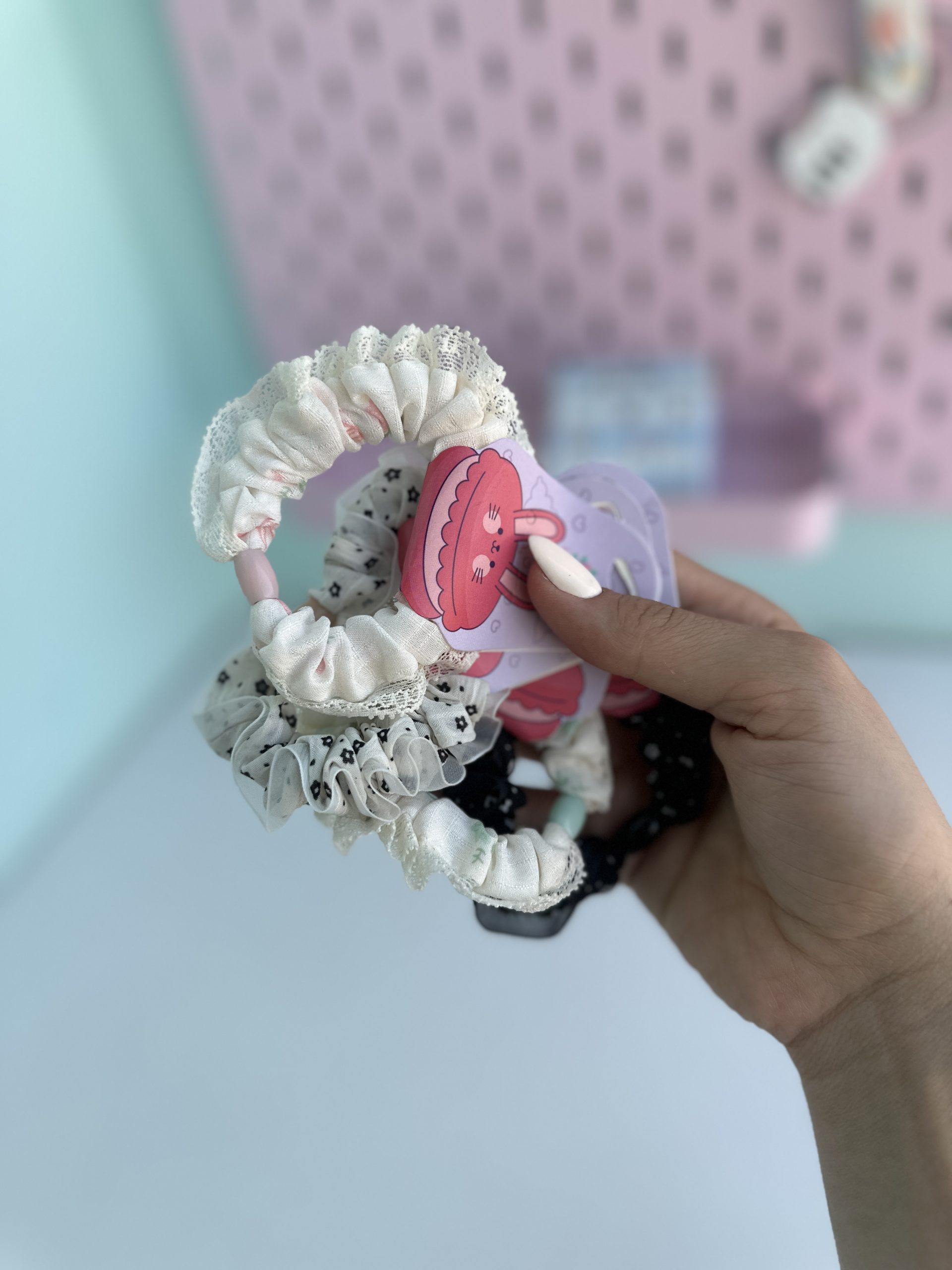 کش سر پارچه ای گلدار