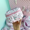 کیف آرایشی آلبالو صندوقچه ای صورتی پاستلی