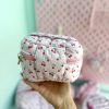 کیف آرایشی آلبالو صندوقچه ای صورتی پاستلی
