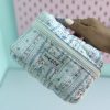 کیف آرایشی پینترستی صندوقچه ای گلدار آبی پاستلی