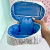 کیف آرایشی پینترستی صندوقچه ای گلدار آبی پاستلی