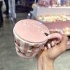 ماگ تدی راه راه کیوت صورتی