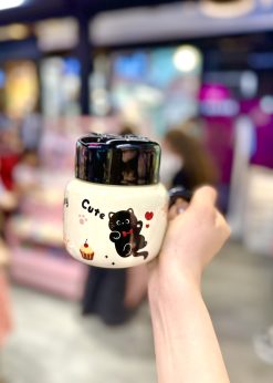 ماگ گربه و بستنی کیوت مشکی