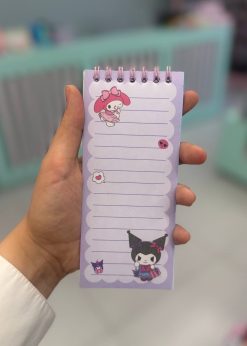 دفترچه استیکری ملودی و کرومی بنفش کیوت