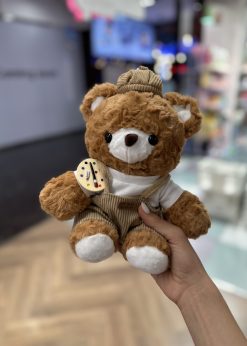 عروسک خرس لباس کبریتی قهوه ای کیوت