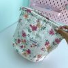 کیف آرایشی بقچه ای گل پاستلی