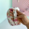 کیف آرایشی صندوقچه ای گل پاستلی