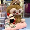 پتو بالشتی لبوبو عروسک دار قهوه ای