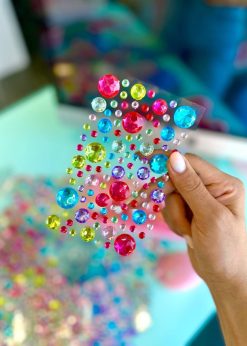 استیکر نگین دایره ای رنگی رنگی