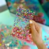 استیکر نگین دایره و گل رنگی رنگی