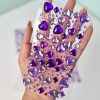 استیکر نگین قلب بنفش حبابی