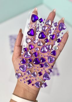 استیکر نگین قلب بنفش حبابی